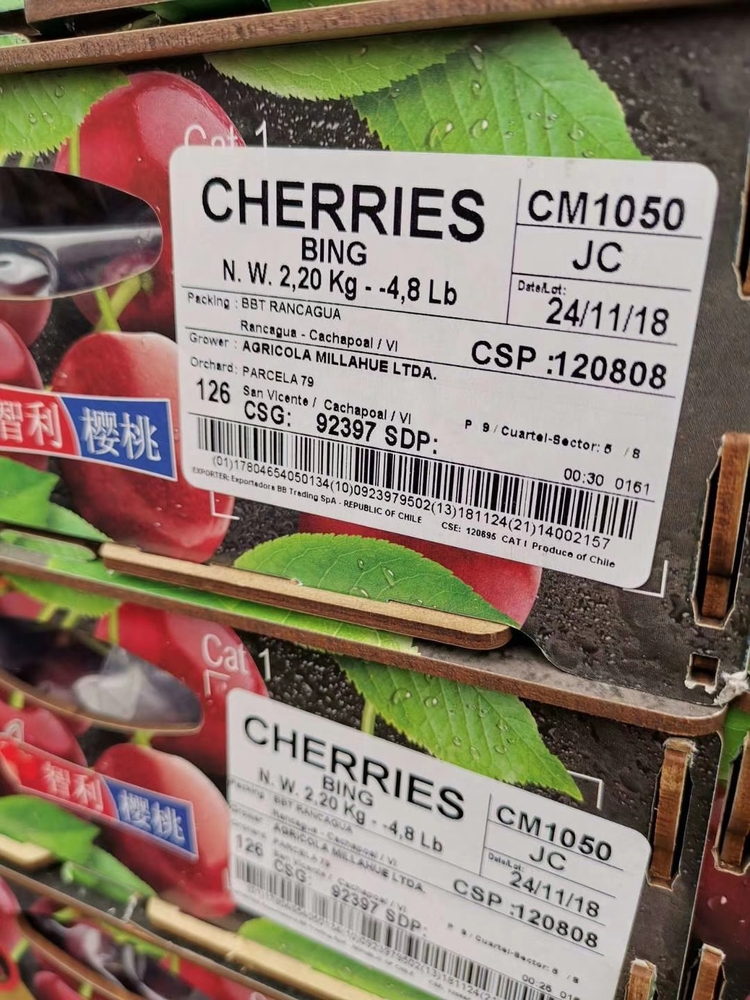 智利櫻桃Bing品種2.2公斤小盒裝